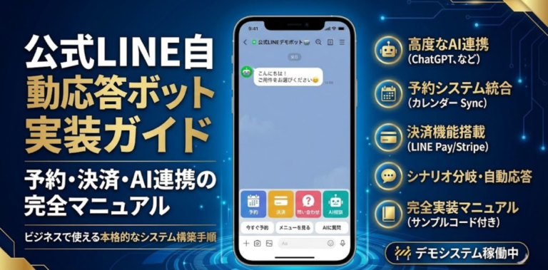 公式LINE自動応答ボット実装ガイド｜予約・決済・AI連携の完全マニュアル