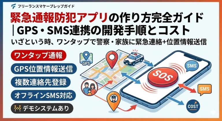 緊急通報防犯アプリの作り方完全ガイド｜GPS・SMS連携の開発手順とコスト