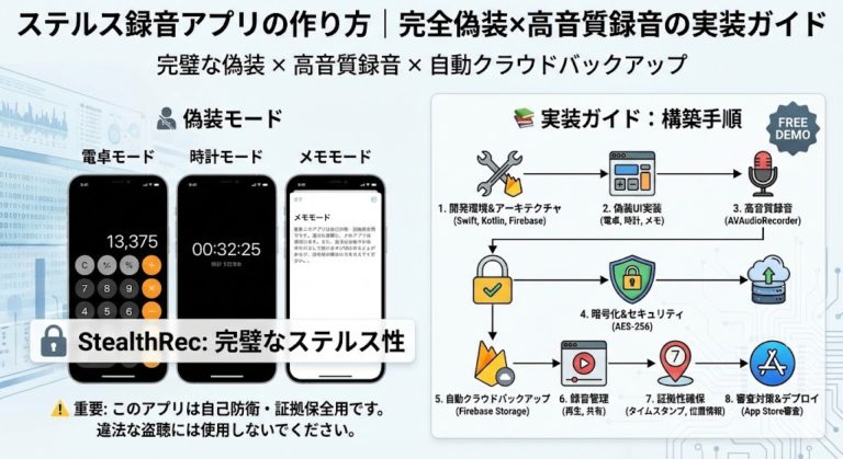 ステルス録音アプリの作り方｜完全偽装×高音質録音の実装ガイド