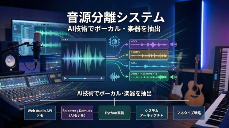 音源分離システムの作り方完全ガイド｜AI技術でボーカル・楽器を抽出する実装方法