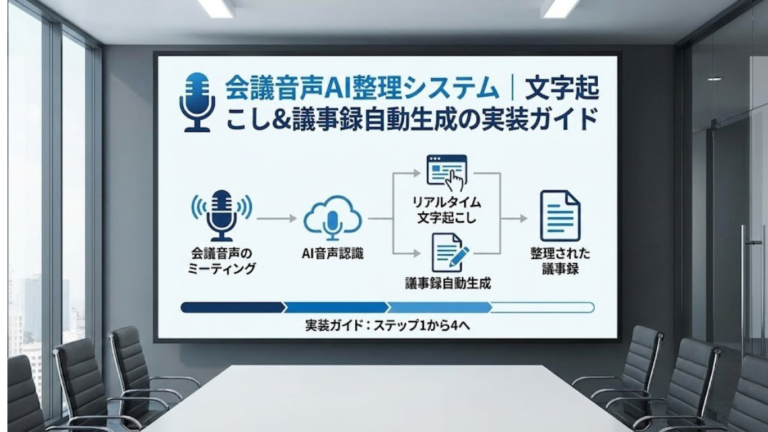 会議音声AI整理システム｜文字起こし&議事録自動生成の実装ガイド